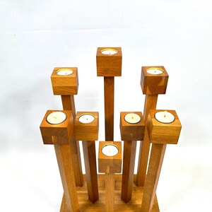 Scandinavian Floor Candle Holder, Wooden Candlestick Stand, Mid Century Decor image 5