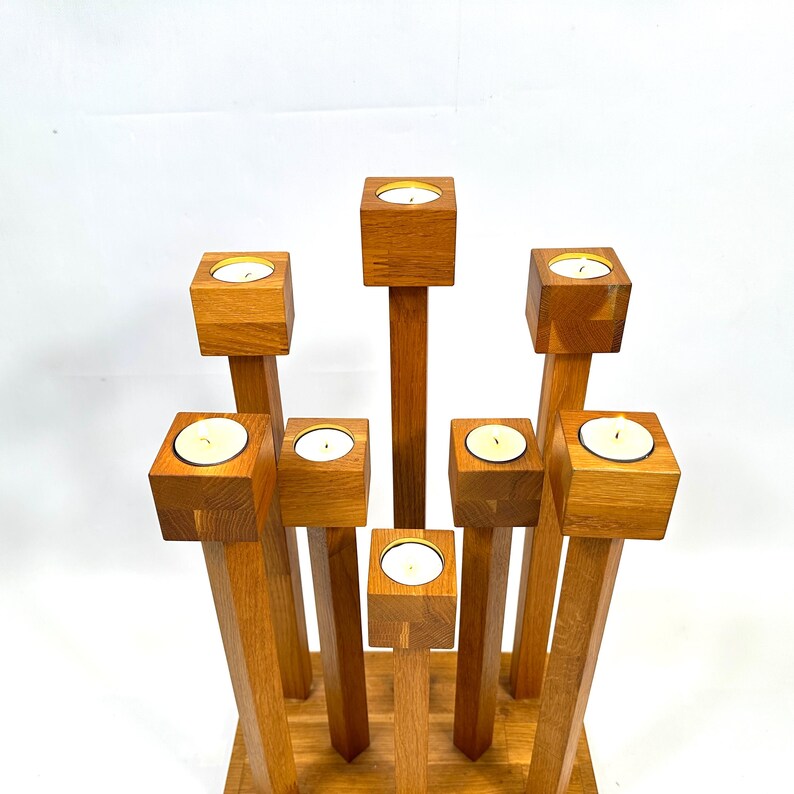 Scandinavian Floor Candle Holder, Wooden Candlestick Stand, Mid Century Decor image 5