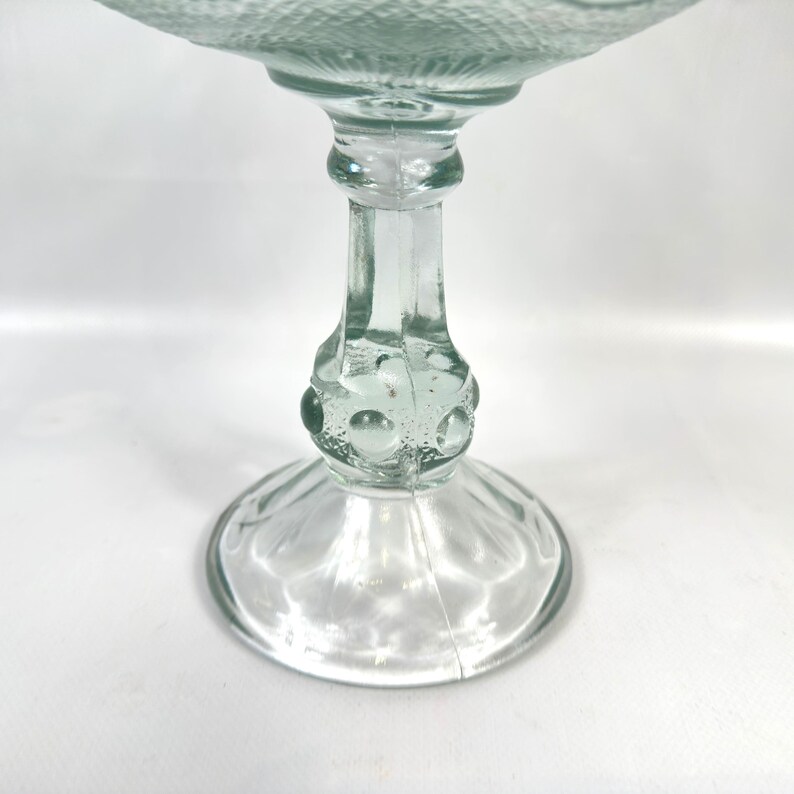 Compostiera in vetro pressato, centrotavola per frutta con piedistallo, trasparente (23 cm) immagine 7