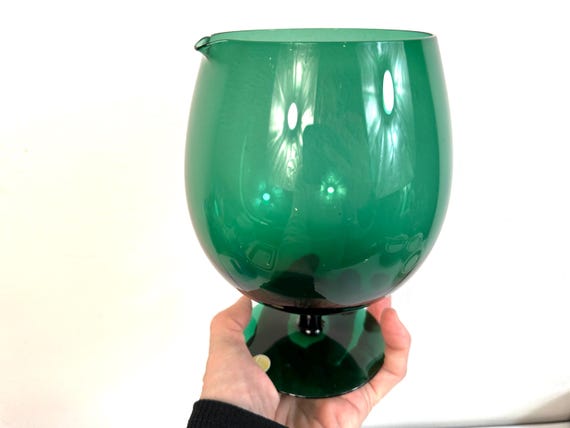大きなグリーンバルーンブランデーガラス花瓶 – 1960年代/70年代