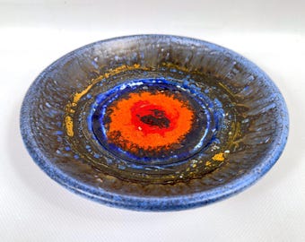 Scandinavian art pottery bowl – tilgmans sweden – mid-century modern lava glaze