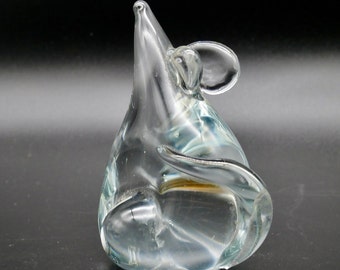 Vintage Art Glass Mouse Figurine: Mid-Century Swedish Crystal Paperweight