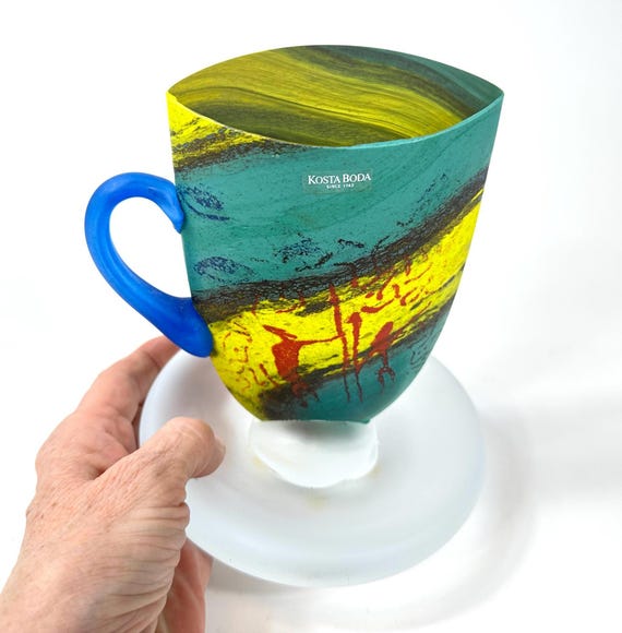 Kosta Boda Teacup Sculpture – Kjell Engman Signed Swedish Art