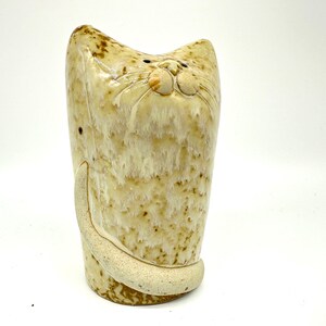 Vintage abstract cat sculpture, ceramic statue figurine by kayene image 2