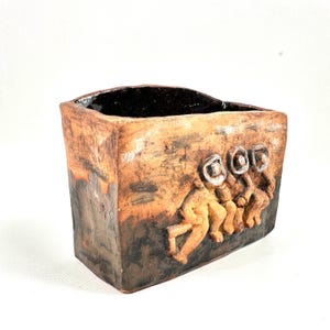 Ceramic sculpture vase, scandinavian studio pottery, signed 1977