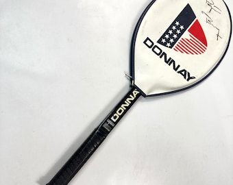 Vintage Donnay Allwood Tennis Racket – Wood Composite Racket with Cover – 1970s Sports Memorabilia
