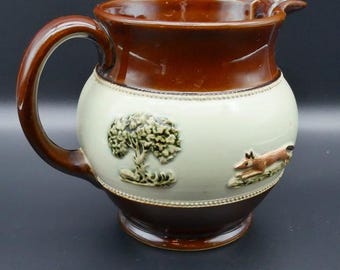 Denby Pottery Derby Pitcher Hunting Decor Jug Creamer ,Made in England