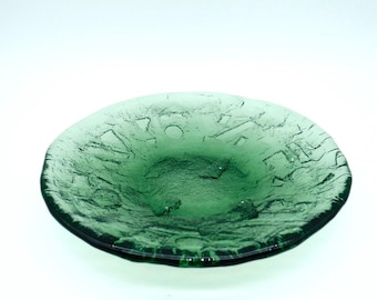 Ruda green glass dessert plate, design by göte augustsson, sweden, 1960s - 6 available