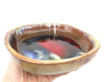 West German Fat Lava Bowl: Mid-Century Modern Ceramic Dish, 1960s-70s
