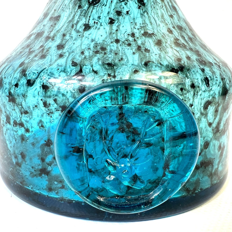 Schott Zwiesel Glass Vase, Blue Art Glass Bowl Form, Heinrich Löffelhardt 1960s imagem 4