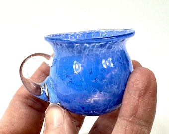 Vintage Miniature glass Cup – Cobalt Blue Scandinavian Collectible
