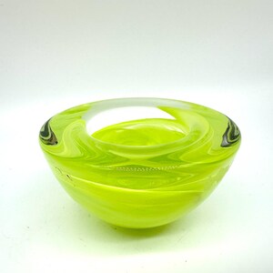 Kosta boda yellow glass candle holder bowl image 9