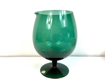 Extra-Large Vintage Green Balloon Brandy Glass Vase – 1960s/70s Retro German Glass