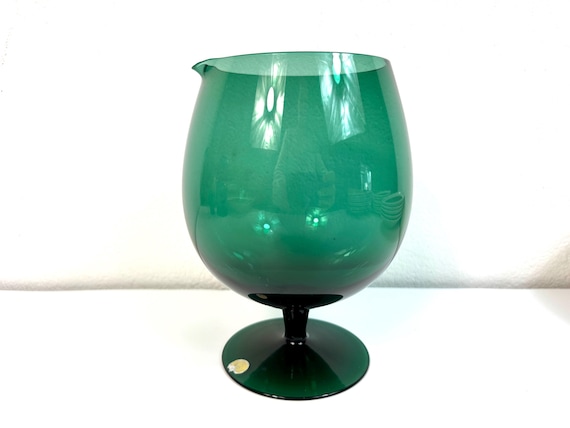 大きなグリーンバルーンブランデーガラス花瓶 – 1960年代/70年代