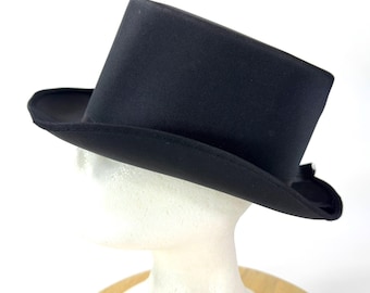 Zwarte Victoriaanse hoge hoed, steampunk gotische formele bruiloft operahoed