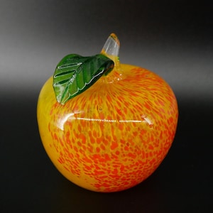Vintage Kosta Boda Glass Apple – Hand-Blown Swedish Art Glass Fruit Sculpture