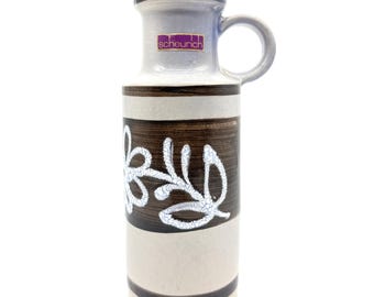 Vintage scheurich fat lava vase – mid-century west german pottery with original label