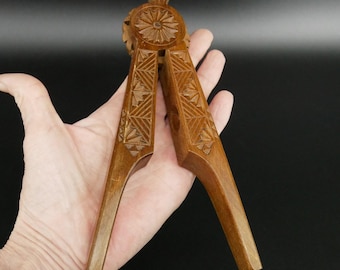 Vintage wooden nutcracker - charming home decor - unique scandinavian folk art - cottage decor circa 1960s