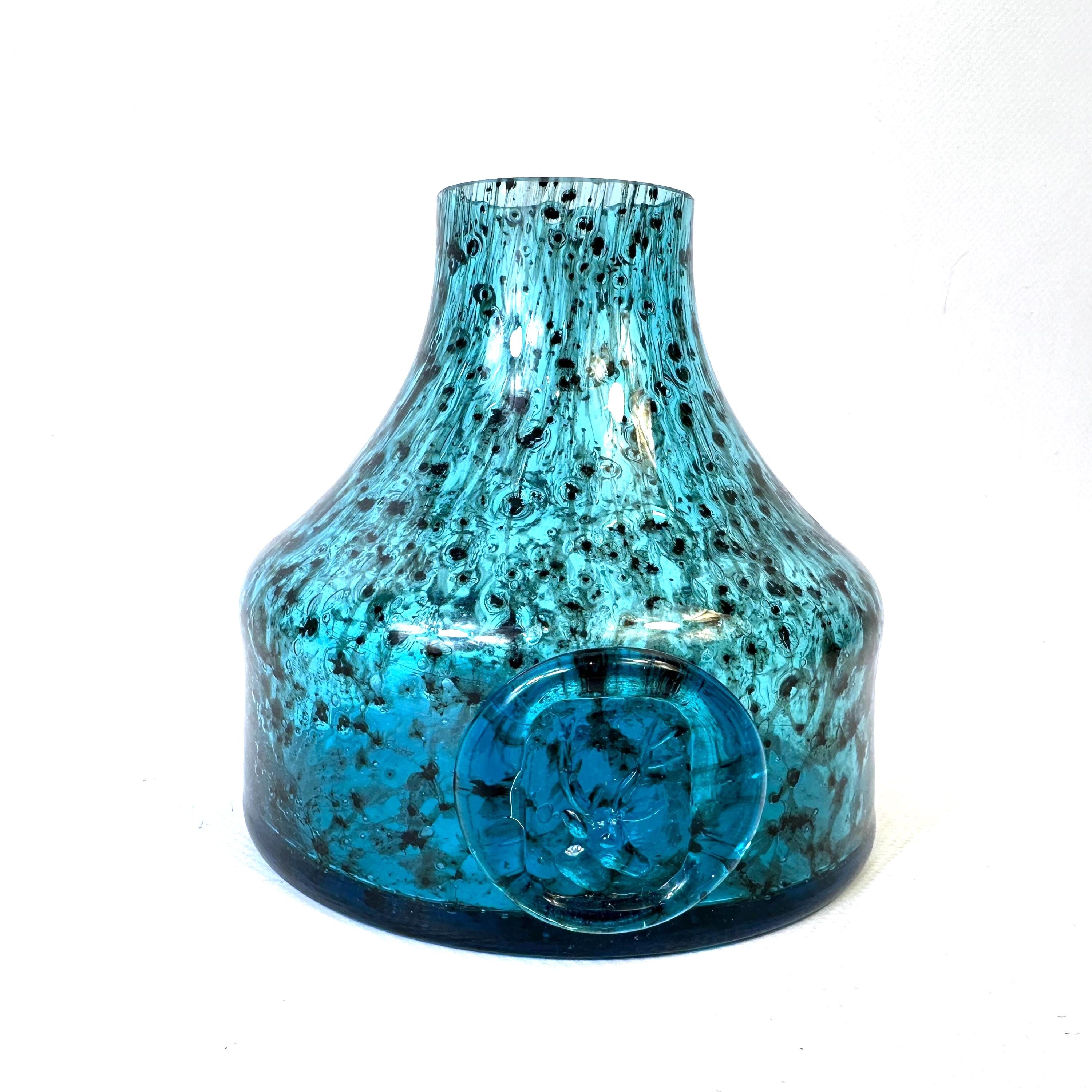 Schott Zwiesel Glass Vase, Blue Art Glass Bowl Form, Heinrich