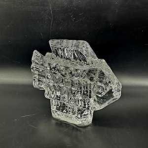 Brutalist Art Glass Fish Sculpture, Mid Century Scandinavian Decor image 4