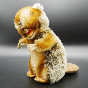 Vintage 1960s Steiff Piff Marmot – Mohair Plush Animal, Collectible German Toy