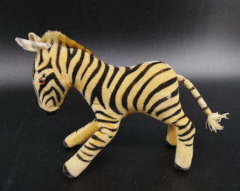 Steiff Velvet Zebra, German soft Toy Collectible, 1950