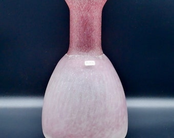 Vintage Kosta Boda Pink Glass Vase, Monica Backstrom Design, Satin Finish