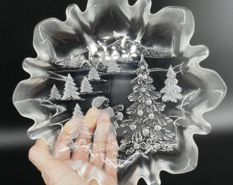 Vintage Mikasa Germany Art Glass Bowl | Frosted Glass Mid-Century Serving Platter