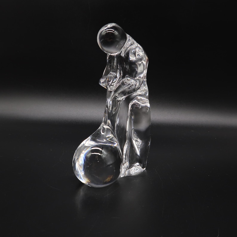 Swedish Art Glass Figurine, Orrefors Glassblower Sculpture by Olle Alberius image 5
