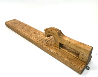 Rare Antique Swedish Laundry Paddle – Horse-Handled Folk Art Beater, Dated 1800s