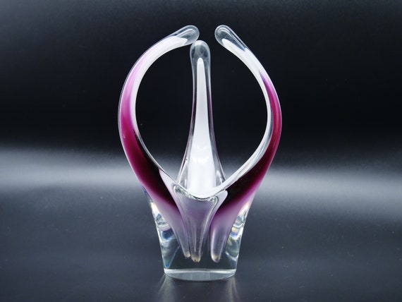 Vintage Coquille Flygsfors Glass Vase by Paul Kedelv