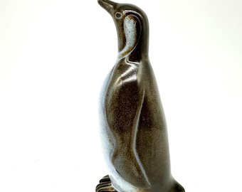 Scandinavian Ceramic Penguin – Mid-Century Stoneware Sculpture