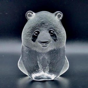 Art glass panda - wwf paperweight sculpture signed mats jonasson image 3