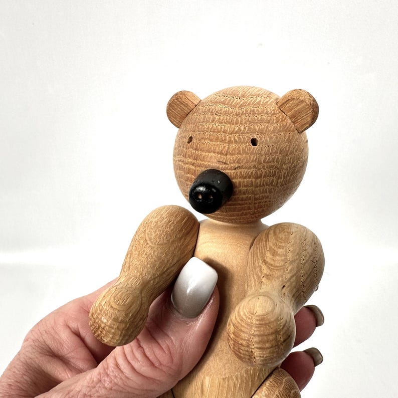 Oso de madera Kay Bojesen, juguete danés vintage, diseño de mediados de siglo imagen 8