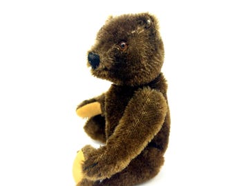 Steiff Teddy Bear 1950s, Brown Mohair, 8 Inch Jointed, West Germany
