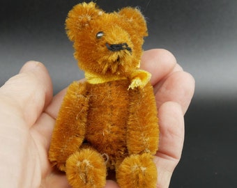 vintage Ours en peluche miniature Schuco - Ancien ours en mohair miniature des années 50