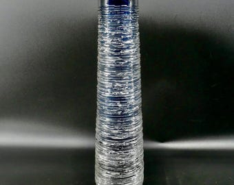 Tall Mid-Century Cobalt Blue “Spun” Vase – Bengt Edenfalk for Skruf, 1960s Swedish Art Glass