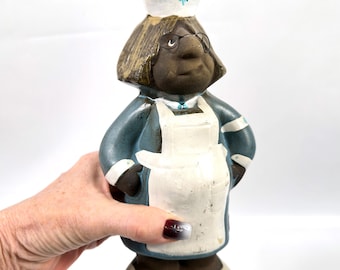 Figura de enfermera de cerámica vintage, decoración médica, Kurt Nilsson, escandinavo.