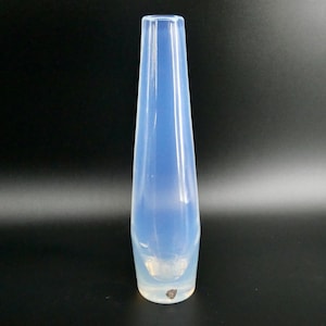 Vintage Orrefors &quot;Selena&quot; Vase – Sven Palmqvist, Blue Opaline Glass, Circa 1954, Signed