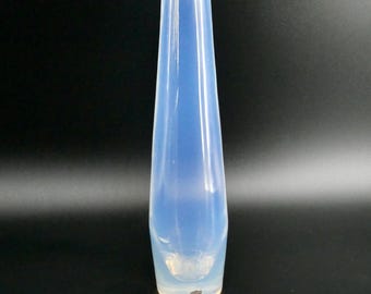 Vintage Orrefors "Selena" Vase – Sven Palmqvist, Blue Opaline Glass, Circa 1954, Signed