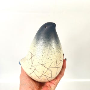Vintage signed pottery bird – handmade scandinavian ceramic figurine, 1970s studio art