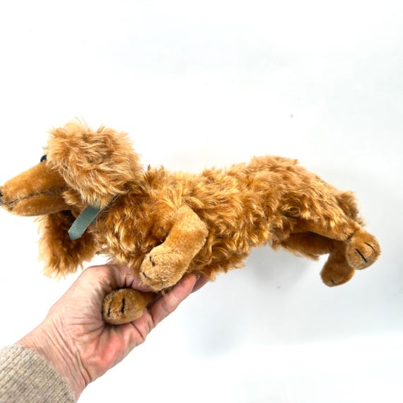 Vintage Steiff Dog Dachshund – Large 1950s Mohair Waldi, 35 Cm