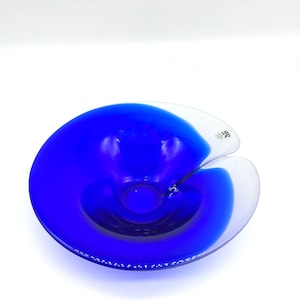 Mats Jonasson Blue Art Bowl, Swedish Studio, 18 cm