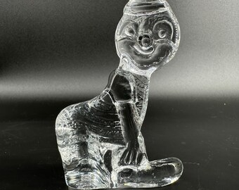 Vintage Kosta Boda Circus Glass Clown Figurine – Bertil Vallien Collectible Art Glass