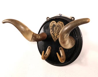 Antique Coat Rack : Scandinavian Bull Horn Lodge Decor
