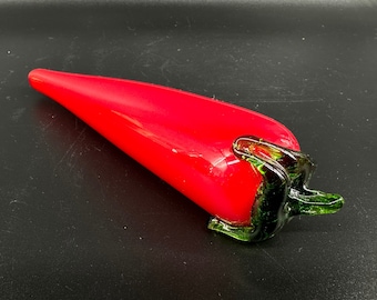 Vintage Kosta Boda Art Glass Chilli Pepper Sculpture: Swedish Mid-Century Decor