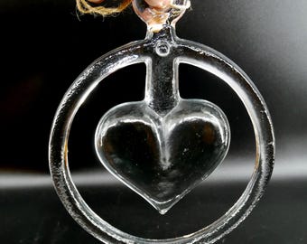 Glass Heart Suncatcher – Kosta Boda, Bertil Vallien, 1970s