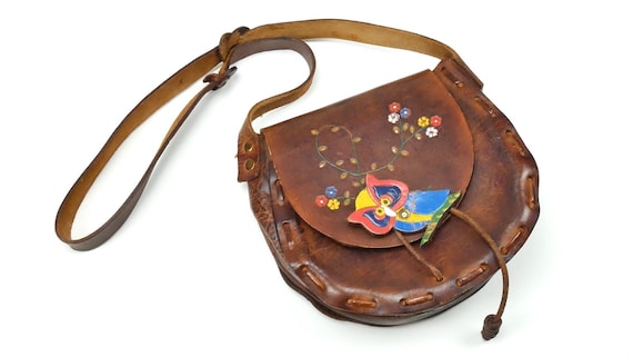 Vintage Leather Saddle Bag Hand Made Purse Boho Chic Shoulder Bag