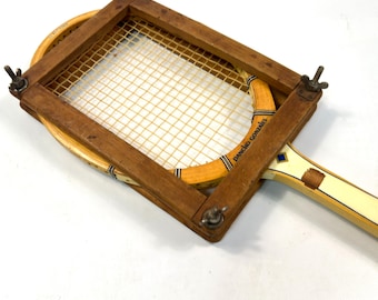 1960s Spalding Pancho Gonzales Tennis Racket with Press