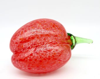 Kosta boda red pepper glass sculpture – gunnel sahlin design – swedish art glass vegetable, signed